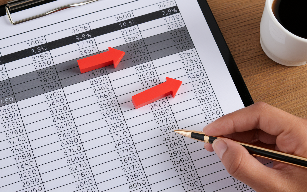 Tableau Excel variation pourcentage