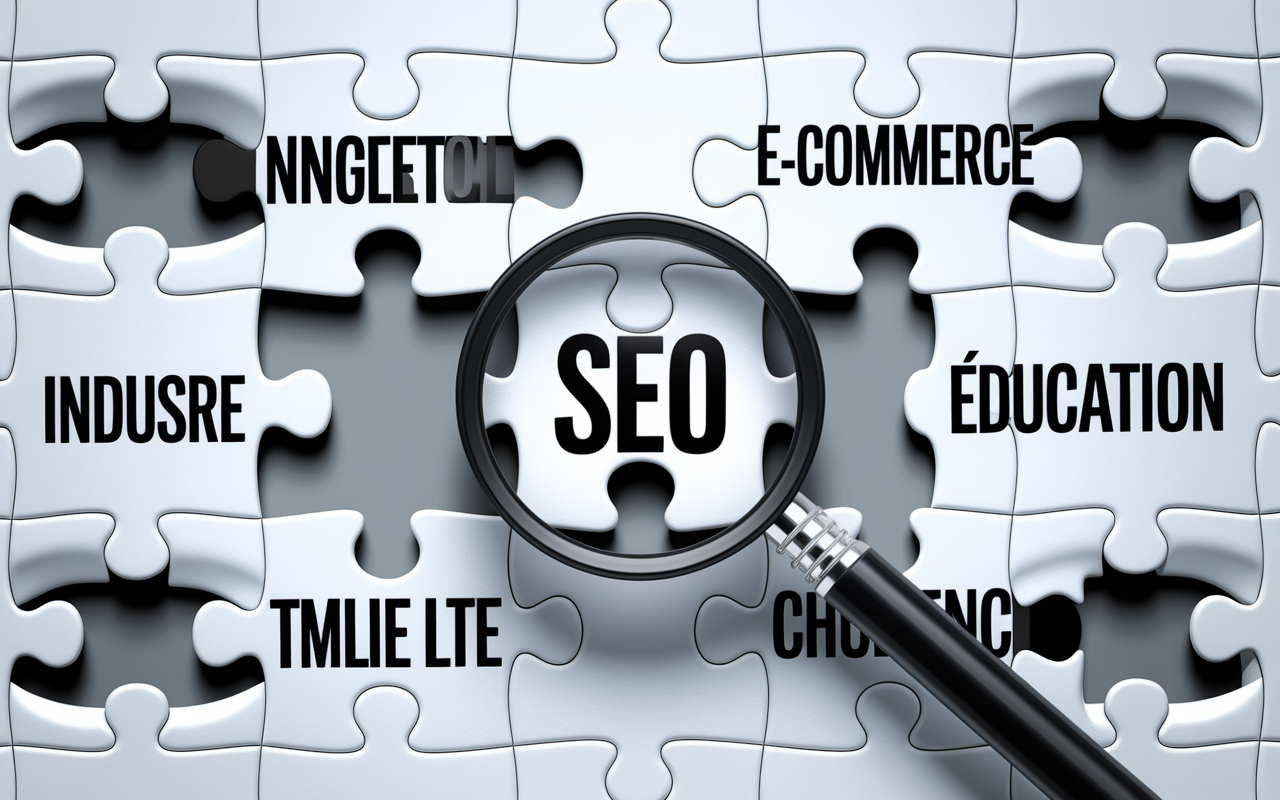 Puzzle secteurs industrie ecommerce education SEO