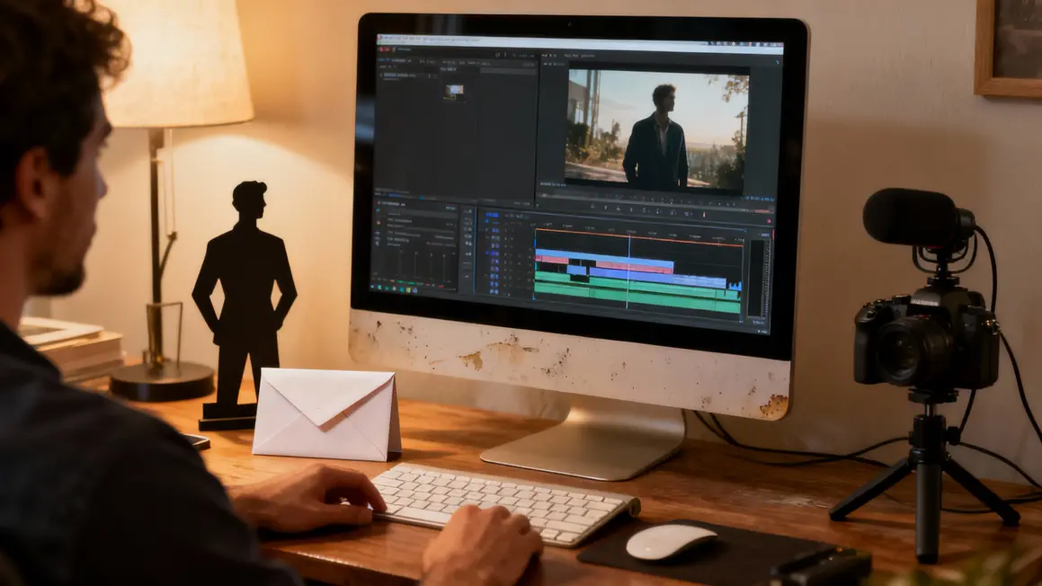 table travail logiciel montage video silhouettes outils
