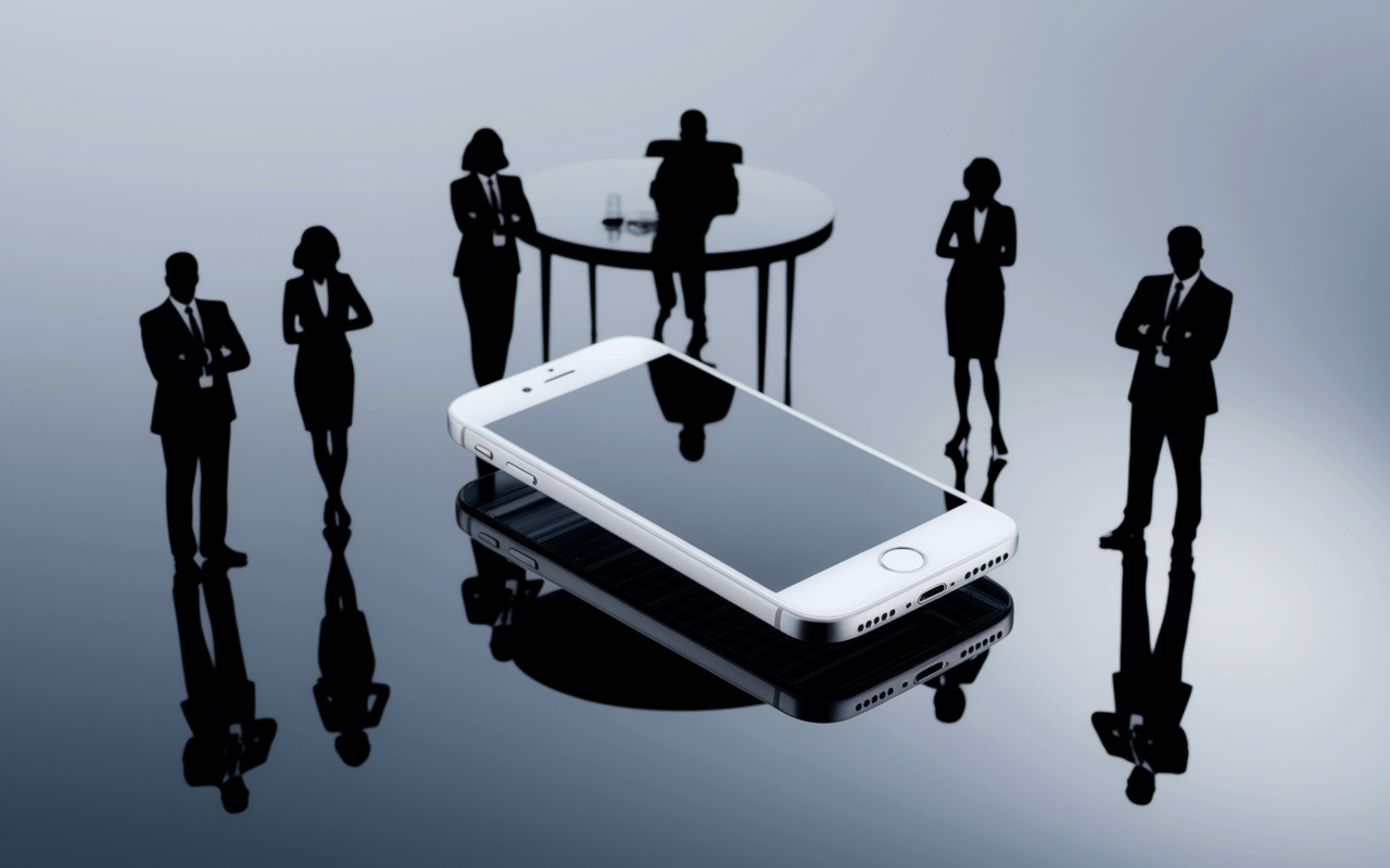 iphone 13 blanc design professionnel scene neutre
